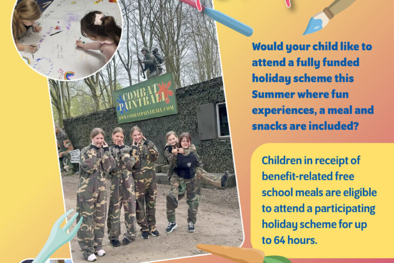 Children eligible for free school meals can join a funded holiday scheme for up to 64 hours.
